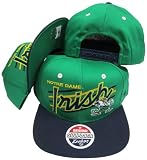 Notre Dame Fighting Irish Diagonal Script Green/Navy Two Tone Plastic Snapback Adjustable Plastic Snap Back Hat / Cap