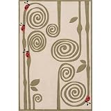 Momeni Swirly Fern Rug, Ivory, 8' x 10'