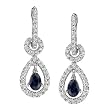 14K White Gold Sapphire and Diamond Earrings