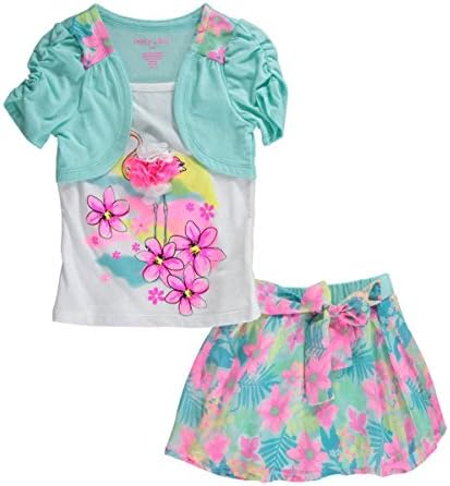 Colette Lilly Big Girls' "Flamingo Tropics" 2-Piece Outfit - mint, 10 - 12