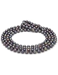 HinsonGayle AAA Handpicked Ultra-Iridescent 8.0-8.5mm Multicolored Black Cultured Pearl Rope Necklace (Glamour Collection, 65")