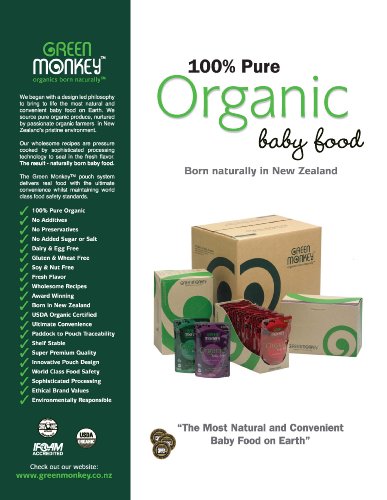 Click to see more detail GREEN MONKEY Organic Baby Food - Apple & Blueberry, Carrot & Parsnip, Pumpkin, Silverbeet & Sweet Potato, 3.53 Ounce Pouch (Pack of 36) GREEN MONKEY Organic Baby Food - Apple & Blueberry, Carrot & Parsnip, Pumpkin, Silverbeet & Sweet Potato, 3.53 Ounce Pouch (Pack of 36)