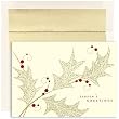 Speckled Holly Leaves Holiday Cards -