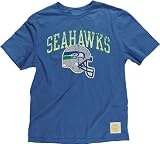 Seattle Seahawks Button Hook Slimmer Fit Retro T Shirt By Reebok (XXL=50)