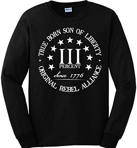 Three Percent. Three Percenter. True Born Son of Libert : Men's X-Large Black