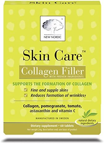 New Nordic US Inc, Skin Care, Collagen Filler, 60 Tablets, Vitaminder, Power Shaker Bottle, 20 oz Bottle BUNDLE