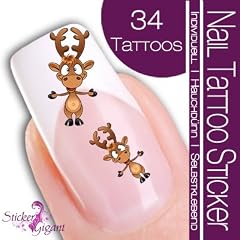 Nail Tattoo Sticker Weihnachten - Rentier