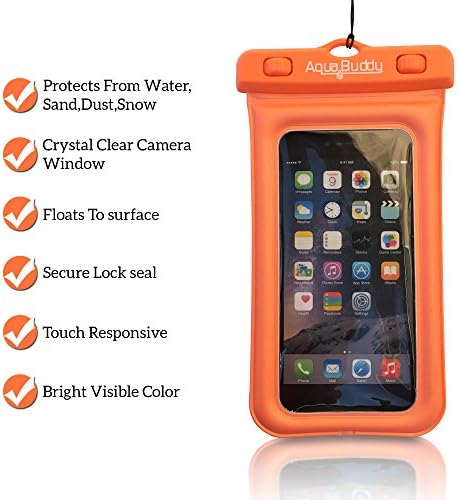 Aqua Buddy Universal Waterproof Case Bag Pouch Floating for iPhone 6,5s,5,5c ,Samsung Galaxy S4,5,S6 Edge,HTC ONE M9,M8,M7#1 in Boating*Swimming*Diving Waterproof FLOAT case bag IXP8 Certified 100ft