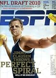 ESPN April 19 2010 Jimmy Clausen/Notre Dame on Cover, Alaksi Lupoan/Avatar on Back Cover, NFL Draft, The Weird Science of Choosing a Quarterback, Mark Reynolds/Arizona Diamondbacks