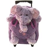 Kids Purple Rolling Backpack With Elephant Stuffie -Affordable Gift for your Little One! Item #DKKI-8077