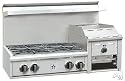 RGTNB364GHCSS BlueStar 36" Pro-Style Heritage Classic Gas Cooktop 4 Burners + 12" Raised Griddle - Natural Gas - Stainless Steel