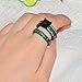 JunXin Black Gold Square Emerald Green Gemstone Women Wedding Engagement Set Round CZ Size5/6/7/8/9/10/11(9)