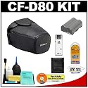 Nikon CF-D80 Semi-Soft Leather Holster Case+ EN-EL3e Battery + Accessory Kit for D80 & D90 Digital SLR Camera