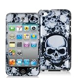 Black n White Skulls Design Crystal Hard Skin Case Cover for Apple Ipod Touch iTouch 4th Generation Gen 4g 4 8gb 32gb 64gb