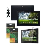 iShoppingdeals - Black Soft Silicone Skin Cover Case + Anti-Fingerprint Anti-Glare Matte Finishing Screen Protector for ASUS Eee Pad Transformer TF101