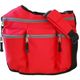 Diaper Dude Red with Grey Zipper Diaper Bag