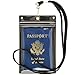 StoreSMART Sport - Zipper Passport Holder with Lanyard - Clear Plastic Front & Black Plastic Back - SPCR1596ZIPS