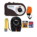 Vivitar Vivcam V8400 8.1MP 8X Digital Zoom Underwater Digital Camera Black with 2GB Accessory Bundle