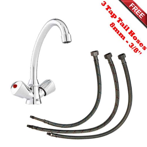 Cheap Vented Kitchen Tap and 3 hoses (3/8' Kitchen Sink Taps Reviews