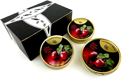 Cavendish & harvey sour cherry drops, 5.3 oz tins i…