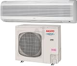 Sanyo 26KHS72R 25,200 BTU Single Zone Wall-Mounted Heat Pump Ductless Split System with DC Inverter, Microprocessor Controls and Wireless Remote Control (KHS2672R Indoor/ CH2672R Outdoor)