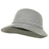 Med Brim Straw Hat - Silver W32S28B
