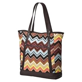 Missoni Target Exclusive Large Canvas Tote Zig Zag Brown
