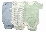 Baby Bodysuits, Baby Boys Blue Dog Pattern Short Sleeve Bodysuit Allergy Free (Pack of 3) (Height: 62-68cm, Weight: 8kg (3-6 Months))