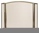 Outdoor Living : UniFlame 3 Fold Antique Brass Extruded Aluminum Screen W/ Arch Top