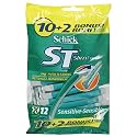 Schick Slim Twin Disposable Razor, Sensitive, 12-Count Packages (Pack of 3)