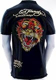 Ed Hardy By Christian Audigier Black Short Sleeve Polo Tiger Rhinestones