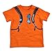 Quiksilver Baby Boys' Orange Tee Back Pack Screen Print with Plaid Shorts