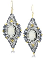 Miguel Ases Opalite and Swarovski Angled Earrings