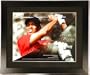 Tiger Woods Framed 16x20 piece including an actual piece of Tiger's game used golf glove and a photo of Tiger Autographed
