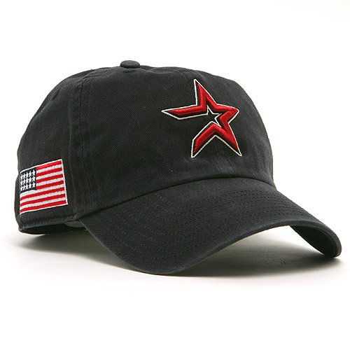 Houston Astros Franchise Cap w/US Flag - Black Small