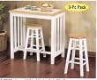Natural/White Mission Style Tile Top Table/Stool