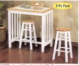 Natural/White Mission Style Tile Top Table/Stool