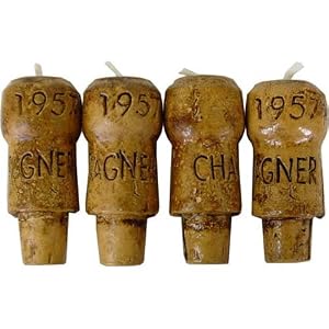Novelty Lifesize Champagne Cork Candles ~ set of 4