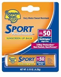 Banana Boat Sport Sunscreen Lip Balm SPF 50, .15 ounces Tubes (Pack of 24)