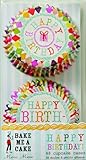 Meri Meri Happy Birthday Harlequin Pattern Cupcake Cases, 48-Pack