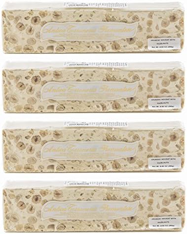 Antica Torroneria Piemontese - Italian Christmas Candy Crunchy Nougat Torrone with Hazelnuts - 8.82oz (250g) - Pack of 4