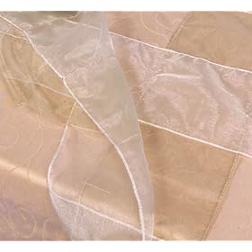 Pack of 4 Songbird Sheer Organza Ribbon-Style Square Table Cloths 52