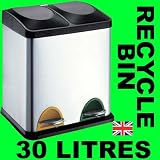 Review Puregadgets  / Puregadgets Exclusive 30 Litre Recycling / Recycle Pedal Bin with 2 Compartments
