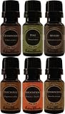 EARTH 100% Pure Essential Oil 6 Set- (Frankincense, Patchouli, Myrrh, Cedarwood, Pine & Meditation synergy blend)- 6/ 10 ml
