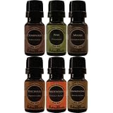 EARTH 100% Pure Essential Oil 6 Set- (Frankincense, Patchouli, Myrrh, Cedarwood, Pine & Meditation synergy blend)- 6/ 10 ml