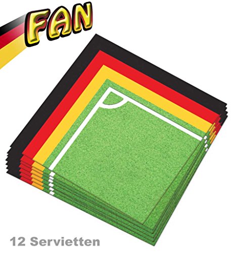 Servietten ” Fan Deutschland”, Fanartikel, EM, WM, Partydekoration, Partyzubehör, 12 Stück