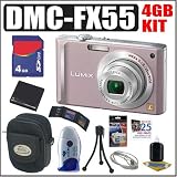 cheap Panasonic Lumix DMC-FX55P 8.1MP Digital Camera (Pink) + 4GB Deluxe Accessory Kit