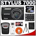 Olympus Stylus 7000 12MP Digital Camera (Black) with 7x Optical Zoom + 2GB xD Card + Spare Li-42B Battery + Case + Cameta Bonus Accessory Kit