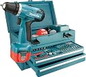 Makita 6271DWAET2 Akku-Bohrschrauber Set 55tlg., 2 Gang, 2 Akkus, 2,0Ah