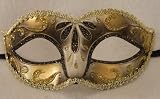 Teen Gold & Bronze Venetian Mask Mardi Masquerade Halloween Prom Costume